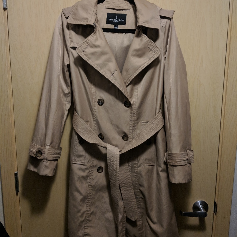 London Fog S Double Breasted Khaki Trench Coat